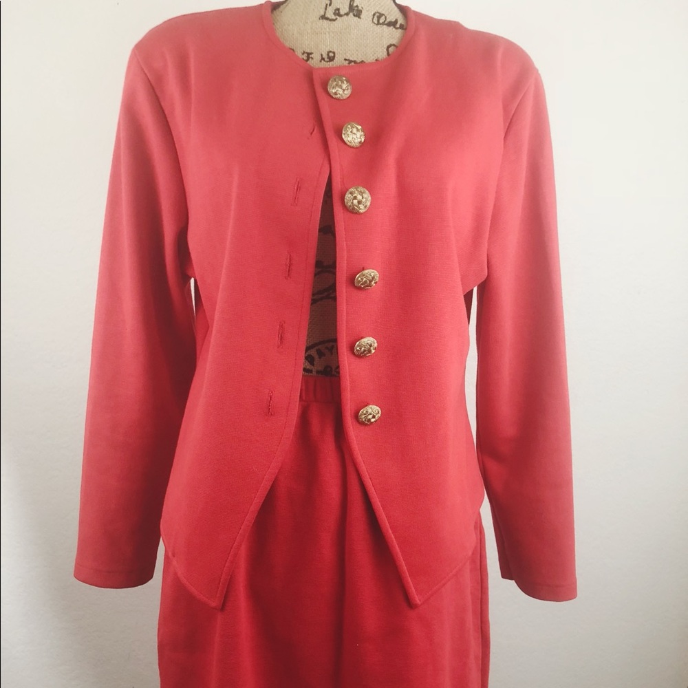 Red stretchy jacket and skirt size large